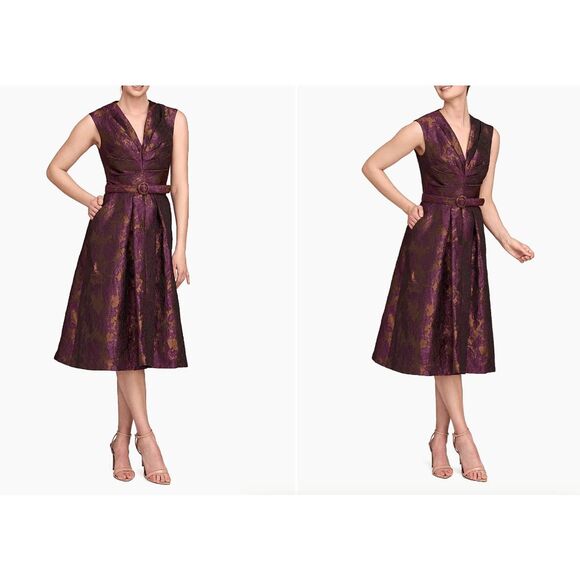 Kay Unger Margaret Floral Jacquard Cocktail Dress Size 0 $348 - Picture 1 of 9